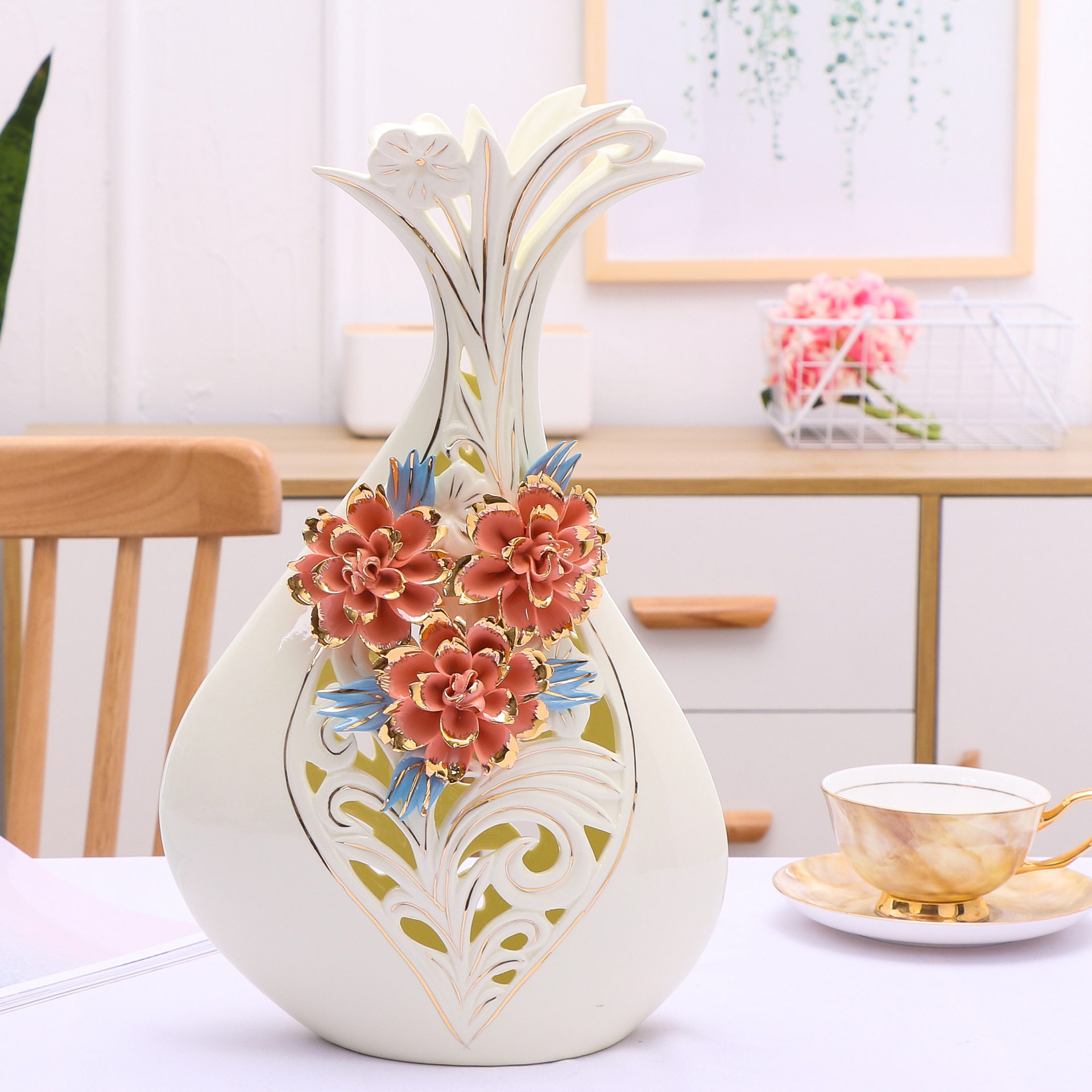 陶瓷花瓶摆件欧式创意简约现代客厅家居装饰品插花干花批发,特色手工艺,其他特色工艺品,淘宝优惠券,粉丝福利购,淘宝优惠卷