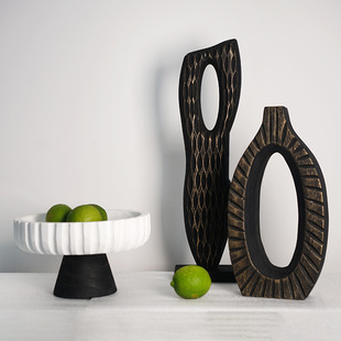 饰 样板间客厅玄关摆件装 批发泡桐木艺术摆件 民宿简约泡桐木摆饰