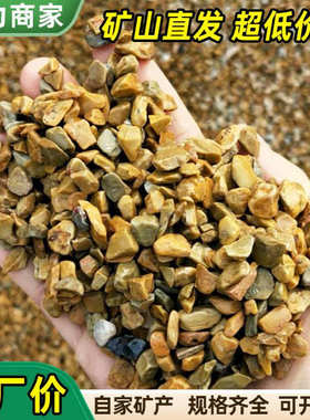 水磨黄色洗米石彩色水磨石胶粘石鹅卵碎石园林地面铺路水洗石子