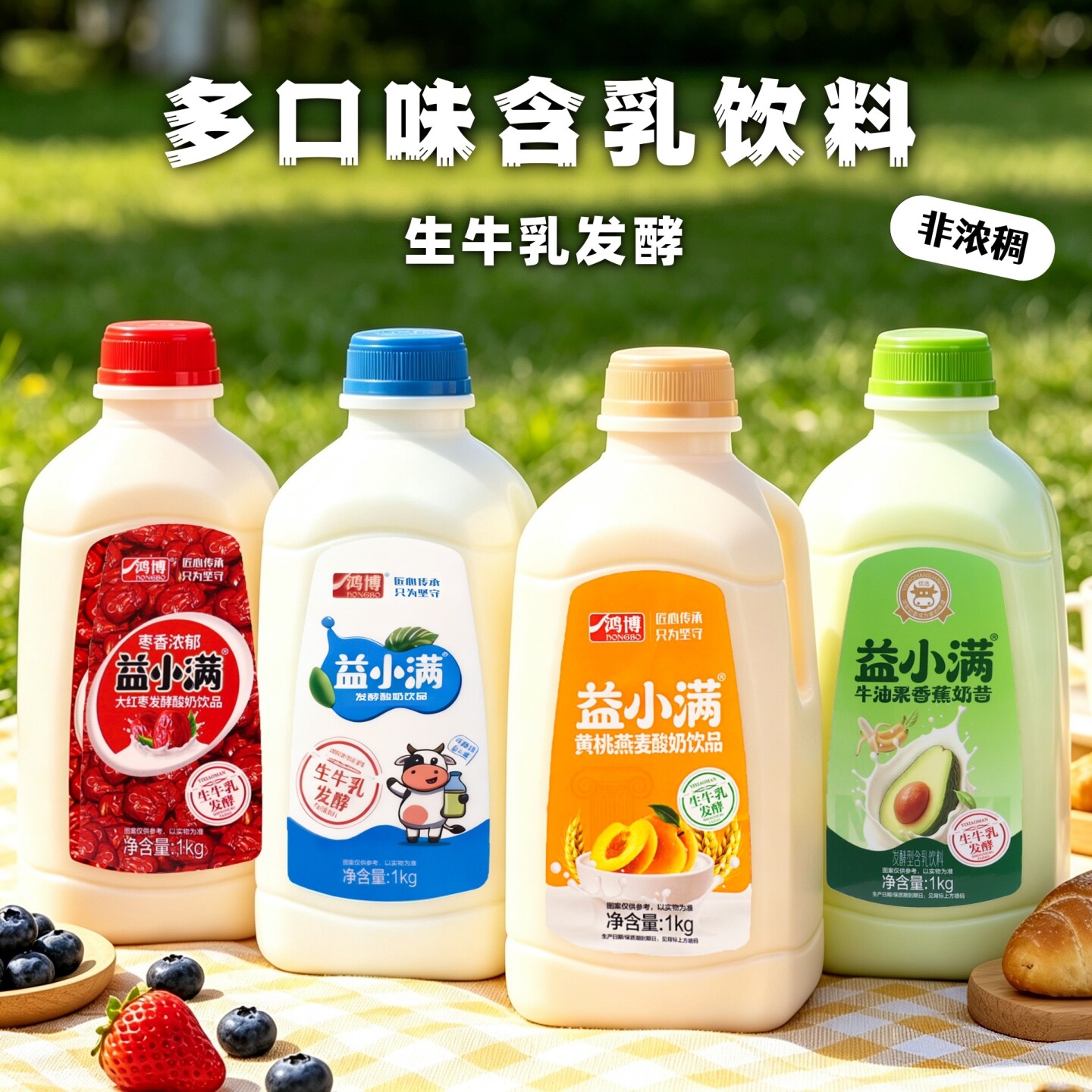 大红枣含乳饮料原味黄桃燕麦牛油果香蕉1kg/桶解馋发酵型含乳饮品