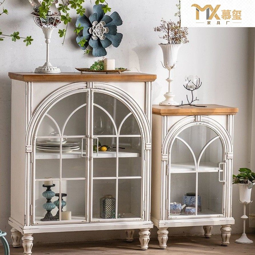 法式简约奶油风餐边柜美式复古做旧多层白储物书柜置物柜靠墙高柜,家居饰品,装饰挂牌,淘宝优惠券,粉丝福利购,淘宝优惠卷