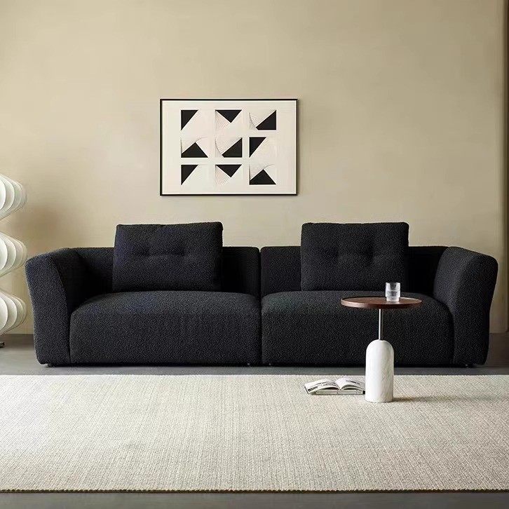 北欧侘寂风复古设计师羊羔绒沙发客厅简约直排经典黑酒店民宿,3C数码配件,其它配件,淘宝优惠券,粉丝福利购,淘宝优惠卷