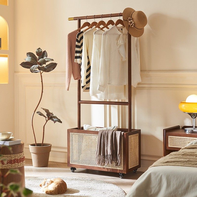 藤编实木挂衣架落地卧室多功能可移动脏衣篓简约白蜡木衣架衣帽架,自行车/骑行装备/零配件,自行车包,淘宝优惠券,粉丝福利购,淘宝优惠卷