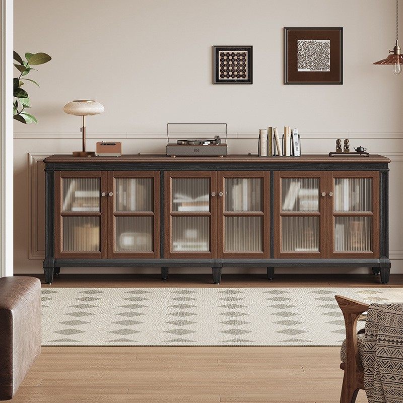 美式复古实木电视柜高款客厅法式大容量收纳储物柜黑色高级视听柜,办公设备/耗材/相关服务,其它,淘宝优惠券,粉丝福利购,淘宝优惠卷