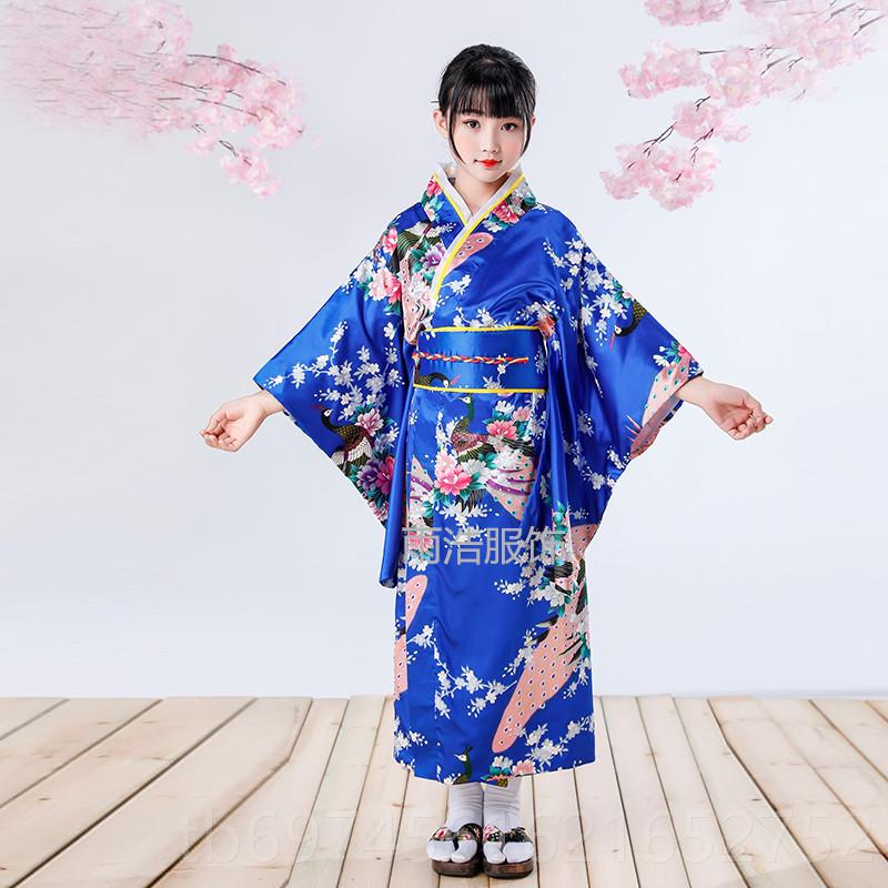 新款古装女童男童日本儿童和服万圣节学生复合唱出古舞蹈表演演日