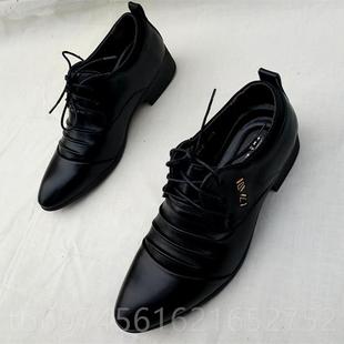 新款加春季男士休闲鞋韩版英伦发型师高增鞋婚鞋时尚男绒尖头商务