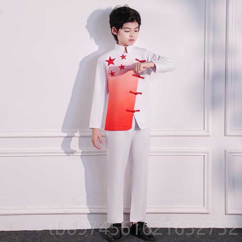新款六一诵儿童合唱演出服男歌女童舞蹈服礼服小学生朗红万疆表演