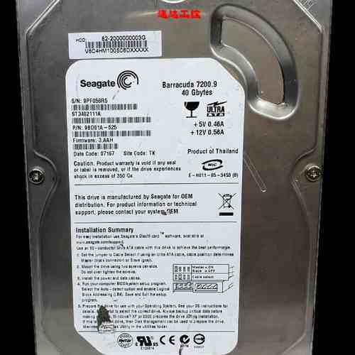 Seagate/希捷 ST3402111A 40G 台式机3.5寸硬盘IDE并口现货