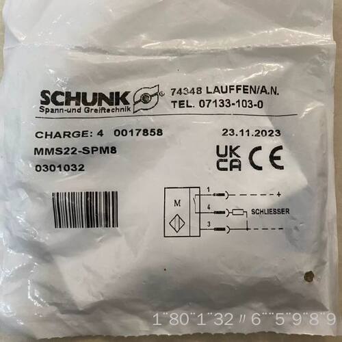 SCHUNK雄克磁性开关，型号MMS22-SPM8，订货