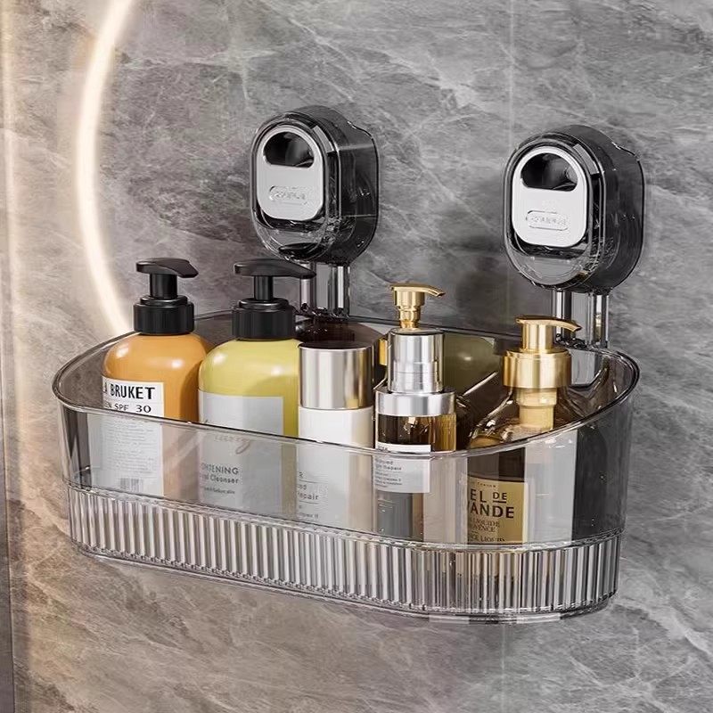 吸盘置物架家用浴室墙上免打孔无痕壁挂收纳盒化妆室洗漱台置物架