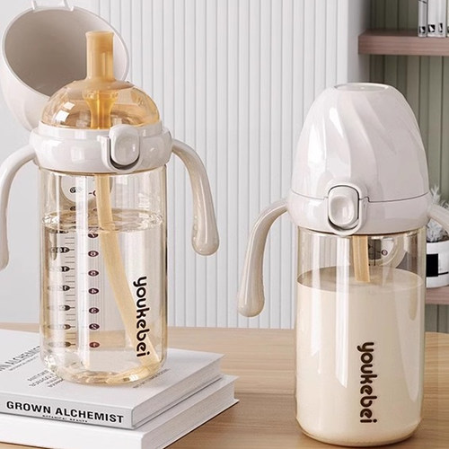 日本FUNH奶瓶PPSU翻盖学饮杯吸管