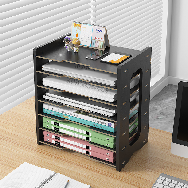 多层桌面收纳盒办公室工位置物架子好物书桌上杂物储物盒A4文件架