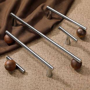 法式亮银衣柜橱柜木珠复古简约新中式把手中古风长柜门单孔拉手