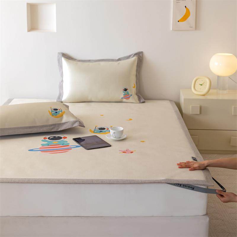 夏季儿童卡通冰丝席三件套可机洗数码印花北欧风儿童凉席空调软席,床上用品,冰丝席,淘宝优惠券,粉丝福利购,淘宝优惠卷