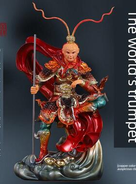 家居佛寺战胜佛和孙悟空装饰客厅树脂佛像孙悟空拜像