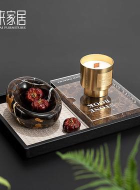 现代客厅茶几装饰摆饰轻奢高端托 托盘搭配套装饰品样板间设计师