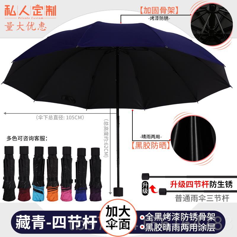 高档雨动伞定制lo印go折叠礼品太阳伞字图案定做三活宣传折广告伞图片