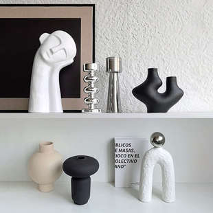 饰品 小摆件客厅酒柜样板间小众高级感装 态生活 ins诧寂风黑白软装