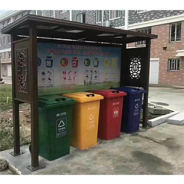 环卫户外垃圾亭垃圾桶不锈钢垃圾亭厂家带塑料垃圾桶垃圾亭