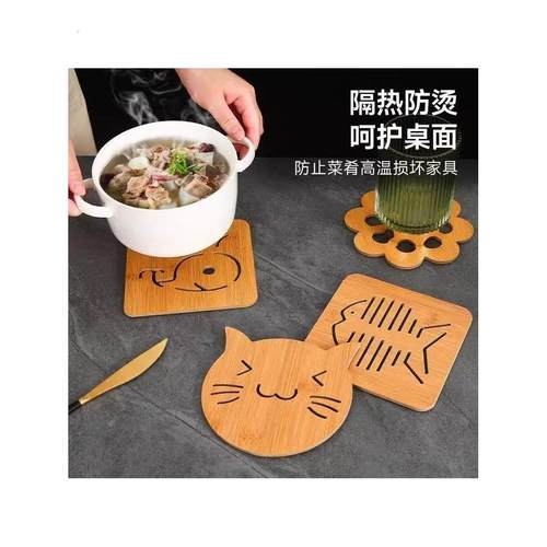 镂空木质杯垫厨房加厚防烫隔热垫餐垫防滑锅垫碗垫盘垫杯垫