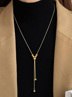 钛钢秋冬毛衣项炼高级感轻奢小众时尚长款毛衣炼百搭女款2025新款