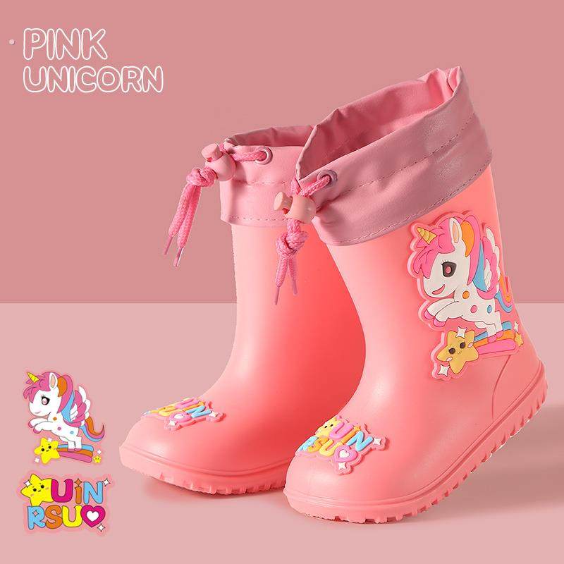 2025新款儿童雨鞋女款加绒可拆卸女童雨靴防滑宝宝幼儿园小孩水鞋