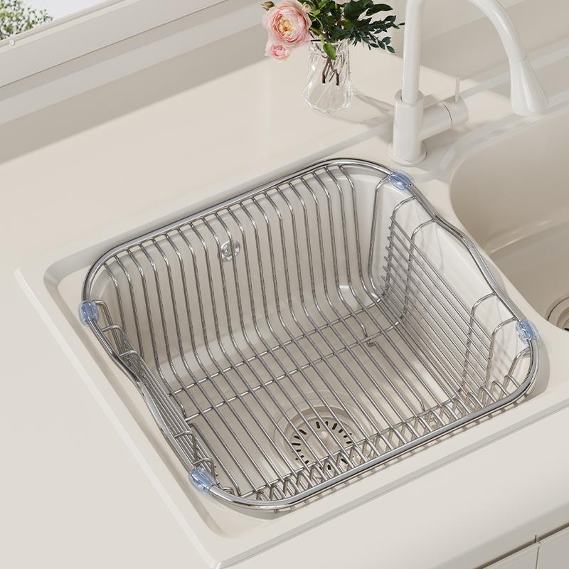 篮子沥水架不锈钢水槽沥水篮沥水碗架厨房置物架网滤水池洗碗架