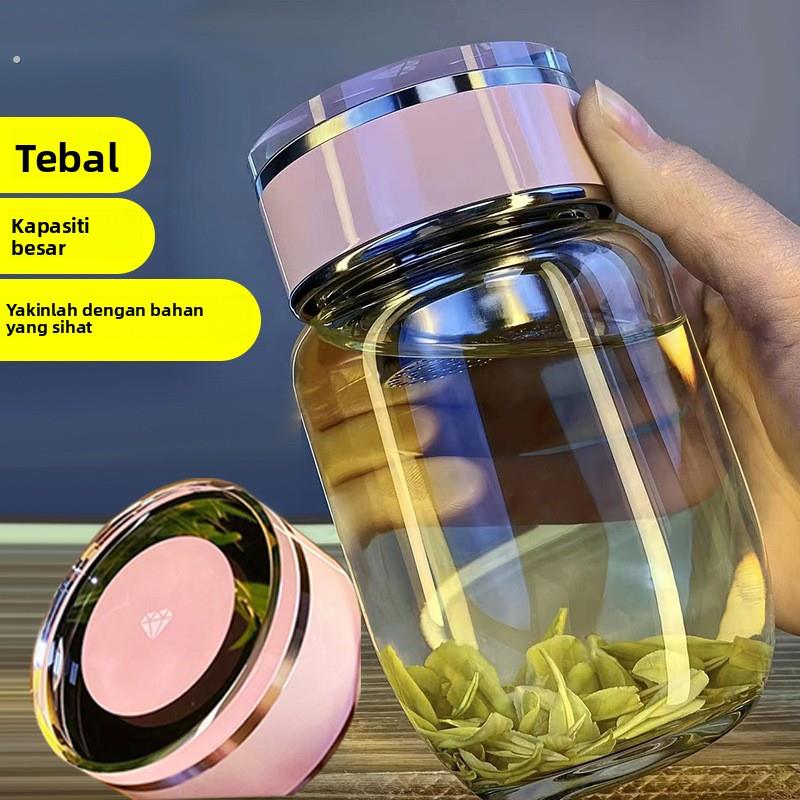 玻璃水杯女款高颜值便携胖耐高温户外新款女士茶高级专用杯子食品