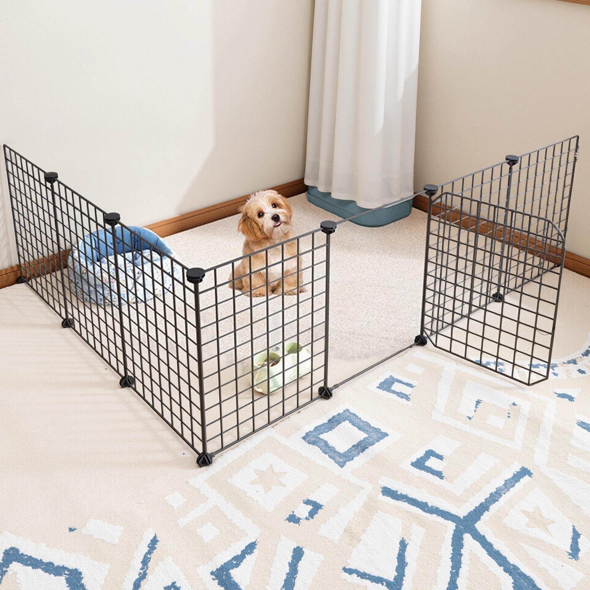 宠物围栏狗栅栏室内挡拦狗狗猫咪门栏栅笼铁网围栏防越狱隔离门网