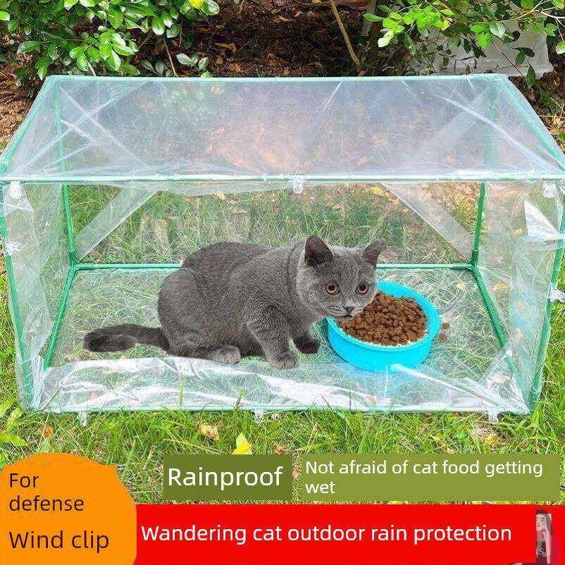 流浪猫喂食屋冬季保暖猫粮猫砂盆室外防雨猫窝遮雨棚流浪猫户外窝