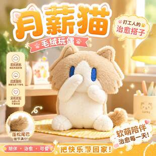 原创正版月薪猫超萌可爱毛绒公仔玩偶月薪喵玩偶送朋友节日生日礼