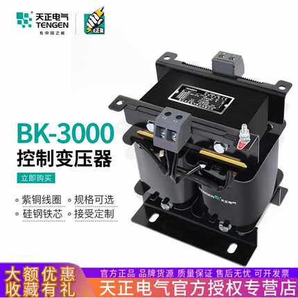 天正电气 BK-3000VA单相控制隔离变压器380V变220V 24V电压可选
