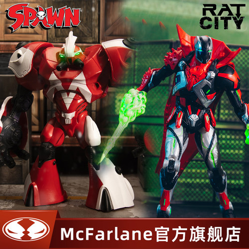 【现货】麦克法兰mcfarlane 再生侠机械战争老鼠之城1/10可动手办