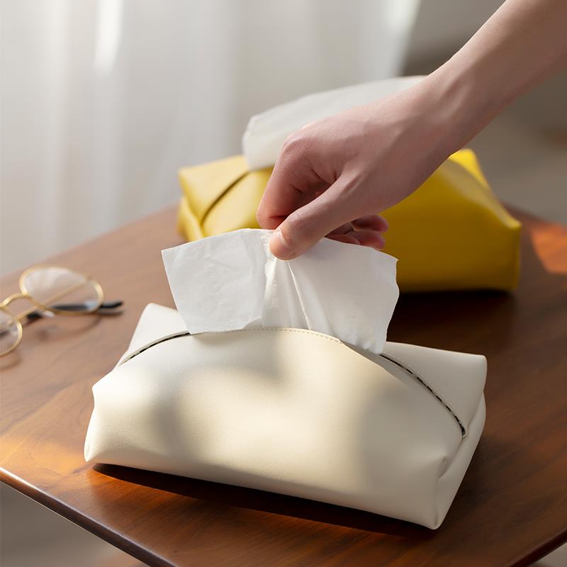 汽车用皮革纸巾盒轻奢客厅创意北欧ins风纸抽盒收纳车载抽纸盒