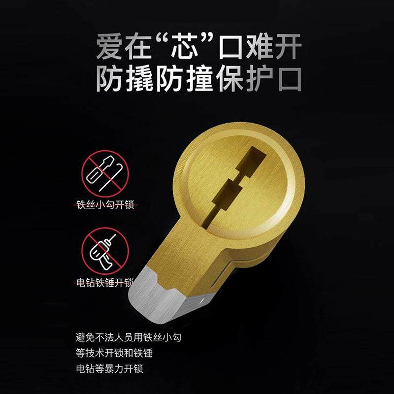 威龙原子防盗门锁芯超级锁心家用通用型入户铁大门全纯铜叶片