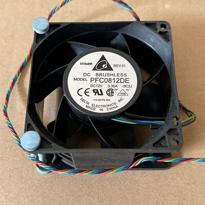 全新台达 PFC0812DE 12V 33A 8038 四线PWM双滚珠服务器机箱风扇
