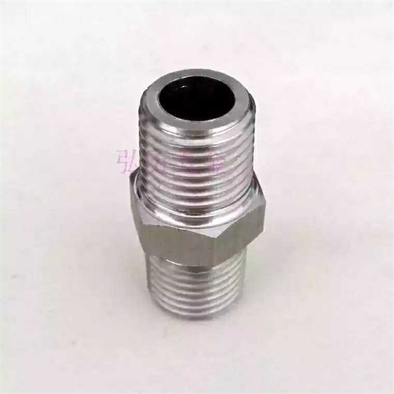 NPT美标外丝接头 304不锈钢内接 六角对丝 DN15~DN100 双外丝接头