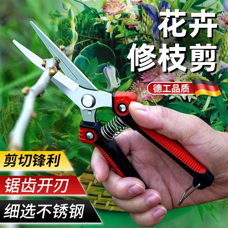 修剪花卉剪刀树枝果树花艺专用省力德国弹簧家用植物园艺工具图片