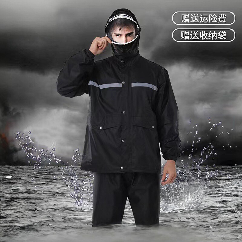 军工帆布长款连体全身防暴雨耐磨加厚成人男女户外劳保风雨衣雨裤