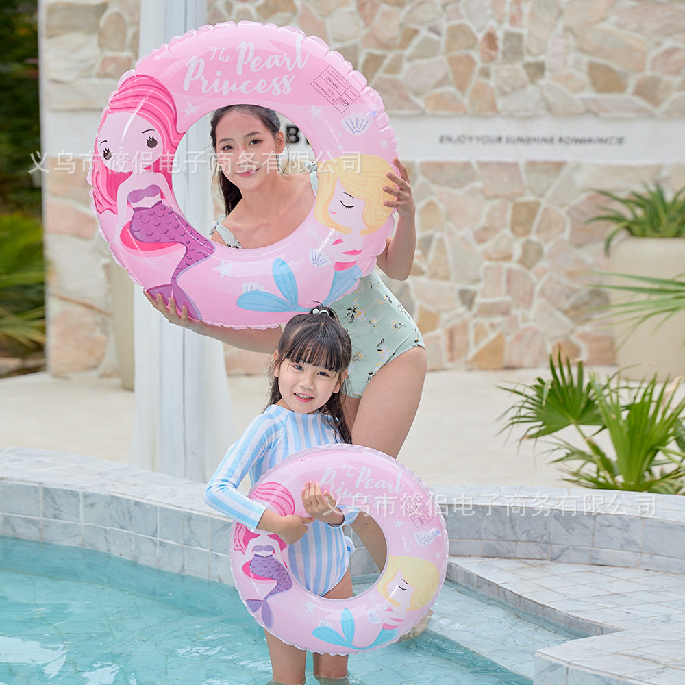 游泳圈卡通水圈批发儿童缤纷美人鱼加厚幼儿泳圈小孩insPVC现货