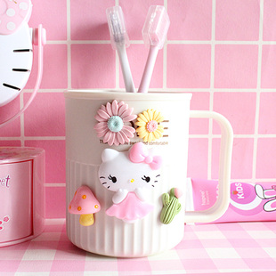 创意卡通情侣洗漱杯子北欧简约家用手柄漱口杯学生宿舍刷牙杯牙缸