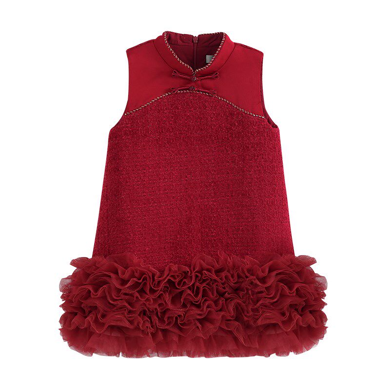 女童早春连衣裙春秋款2024年新款儿童春装裙子新中式背心裙公主裙