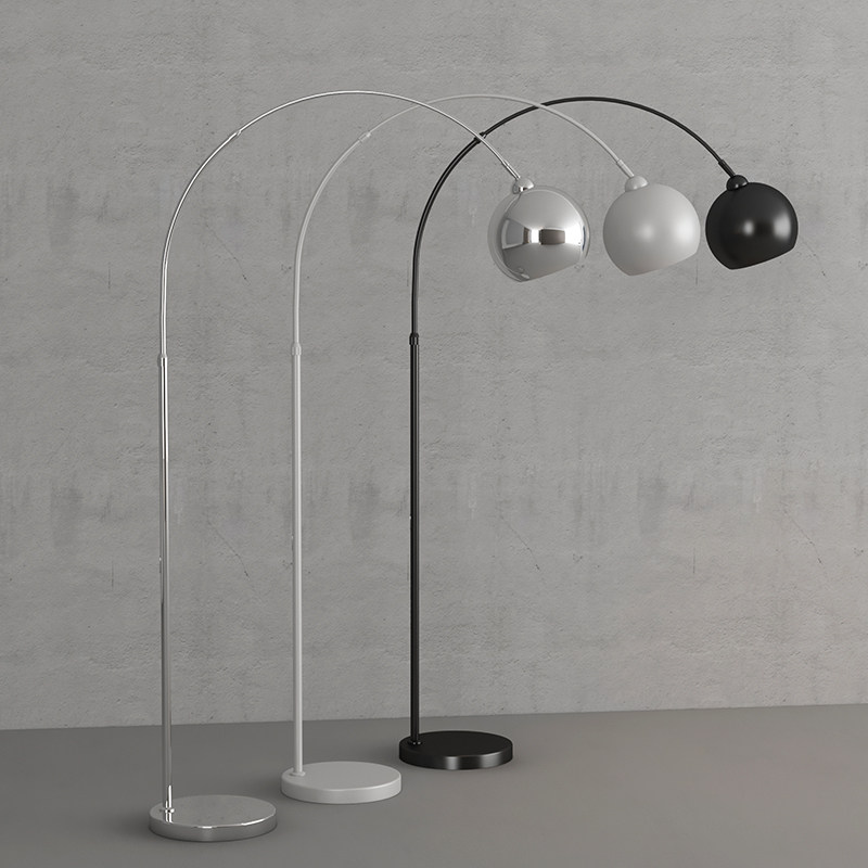 钓鱼灯落地灯客厅沙发旁边卧室银色包豪斯flos高级设计感轻奢台灯