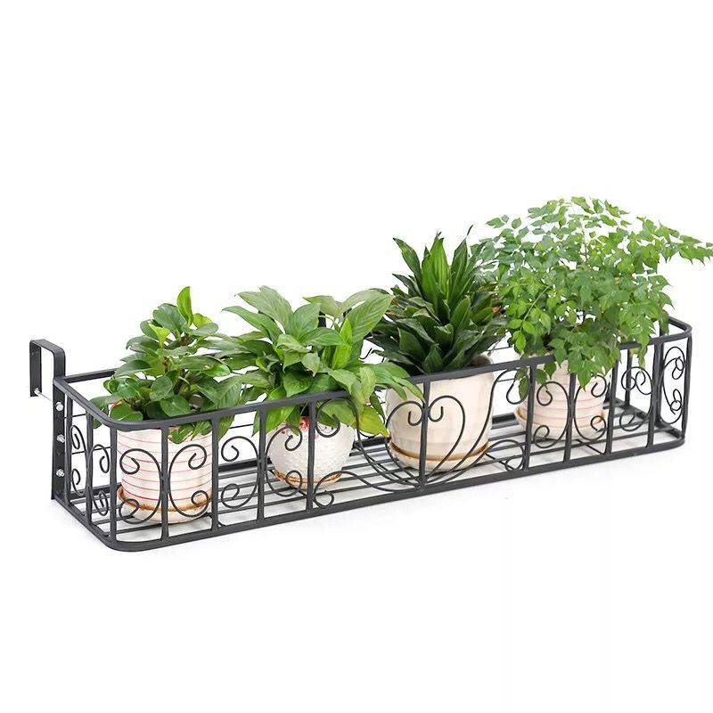 铁艺阳台花架栏杆悬挂金属大花盆架壁挂窗台墙壁植物架绿萝花架子