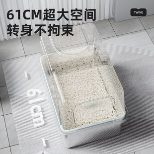 华仙宠不锈钢猫砂盆全封闭式顶出式超大号防臭防外溅猫沙盆猫厕所