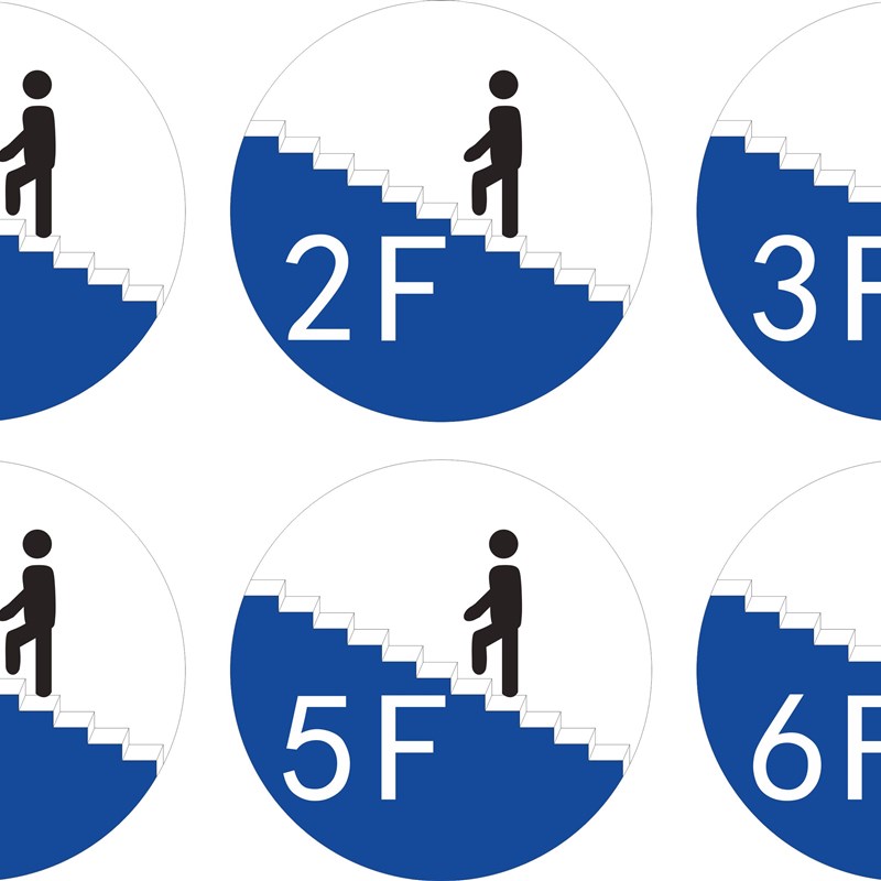 圆形一二三四五六楼层号定做楼梯间楼层号码牌标贴上下楼梯握紧扶