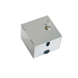 304不锈钢带锁防盗电盒户外柱子电杆树抱箍式86型插座充电防水盒