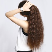 假发女长玉米须马尾逼真假发女离子烫抓夹绑带式 马尾接长发补发片