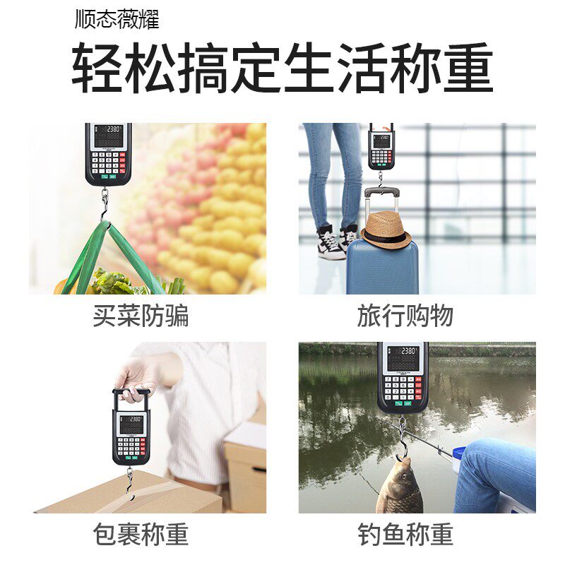 手提电子秤商用小型便携式高精度10公斤称鱼器家用小秤计价弹簧称