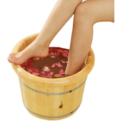 松木泡脚桶木桶过小腿30cm高深桶家用木质洗脚盆木盆实木足浴桶
